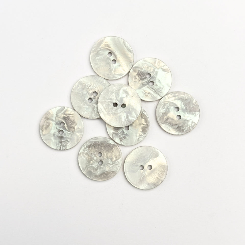 Knap - Imiteret Perlemor - Hvid - 20 mm