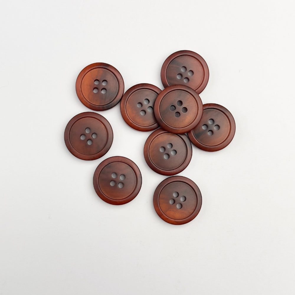 Knap - Meleret Nøddebrun - 20 mm