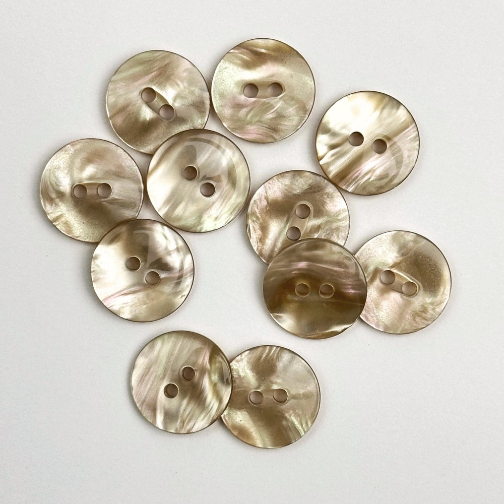 Knap - Perlemor Look - Lys Creme - 18 mm