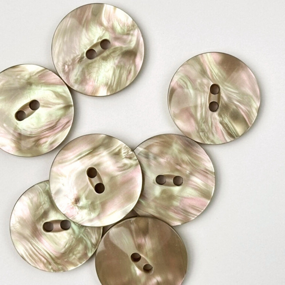 Knap - Perlemor Look - Lys Creme - 28 mm