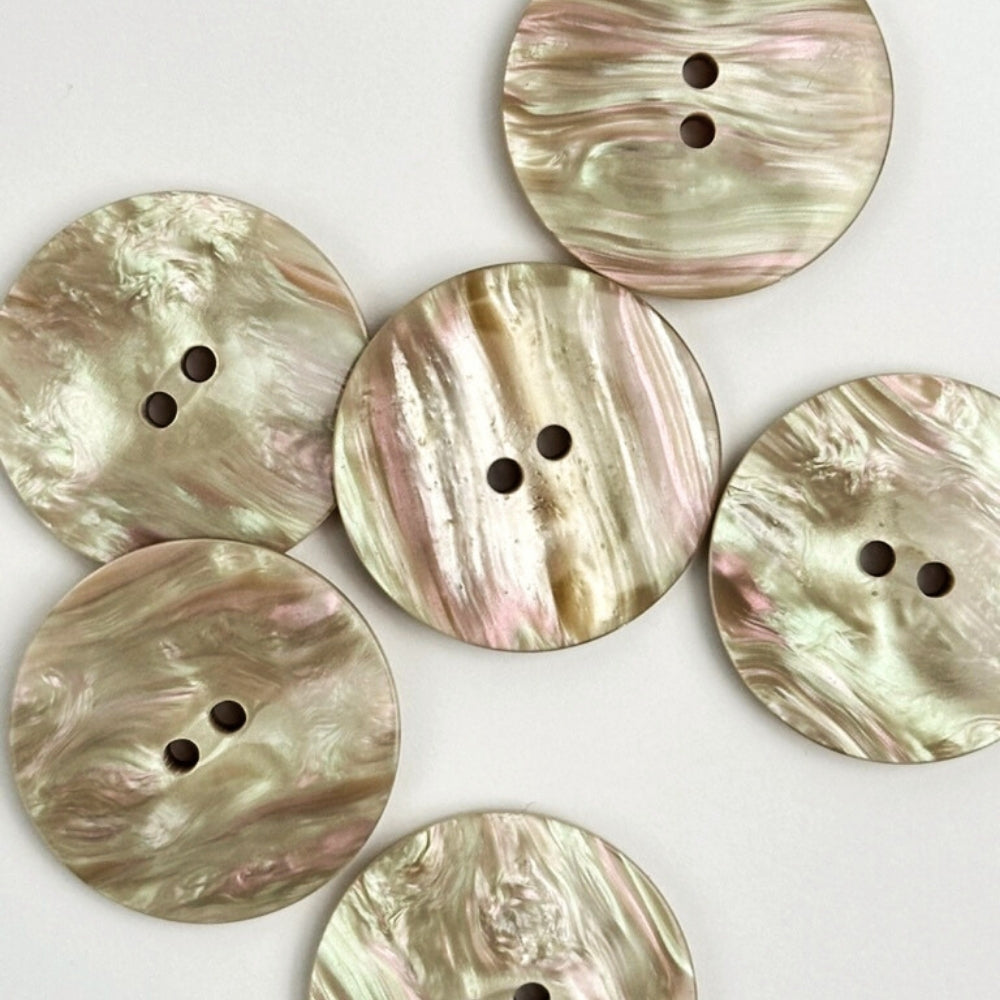 Knap - Perlemor Look - Lys Creme - 33,5 mm