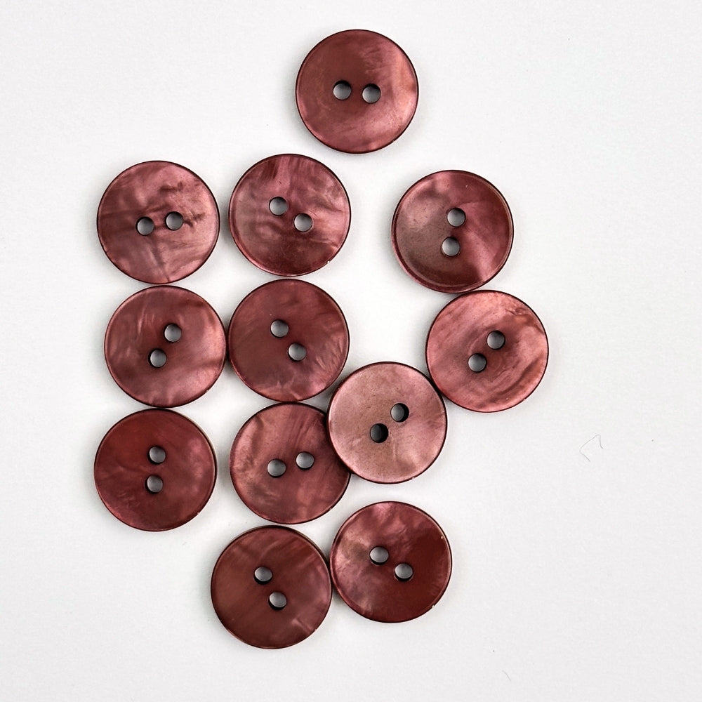 Knap - Perlemor Look - Blomme - 15 mm