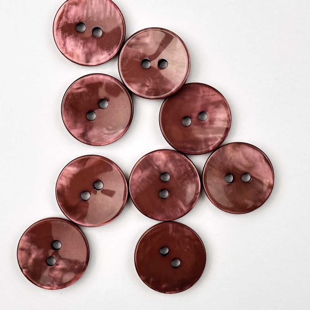 Knap - Perlemor Look - Blomme - 18 mm