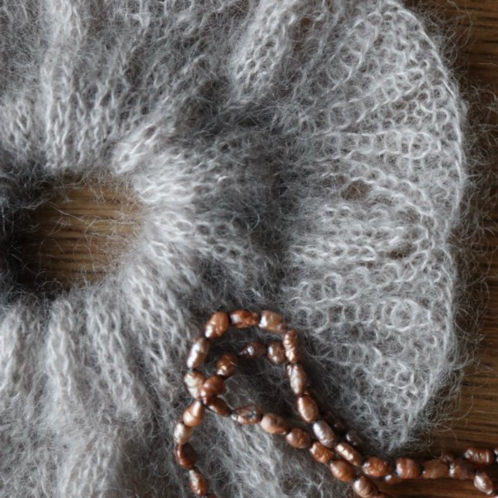 Flower Mohair Scrunchie - Knitamore