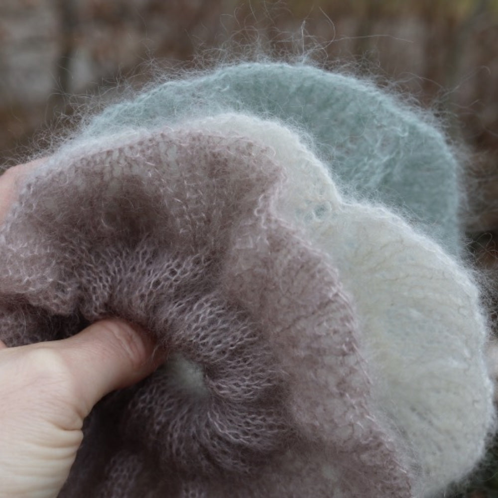 Flower Mohair Scrunchie - Knitamore