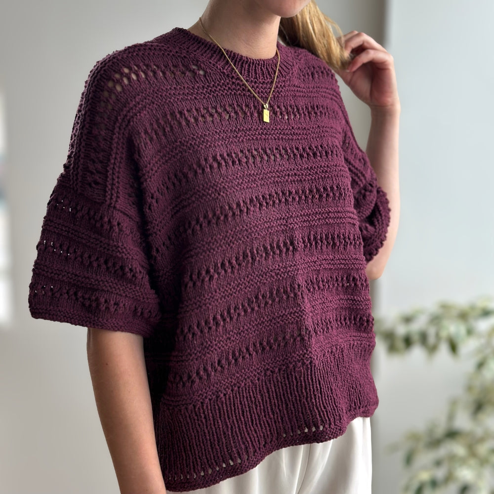 Strikkekit (uden opskrift) - Lacey_Loop_Tee af Other Loops (True Silk)