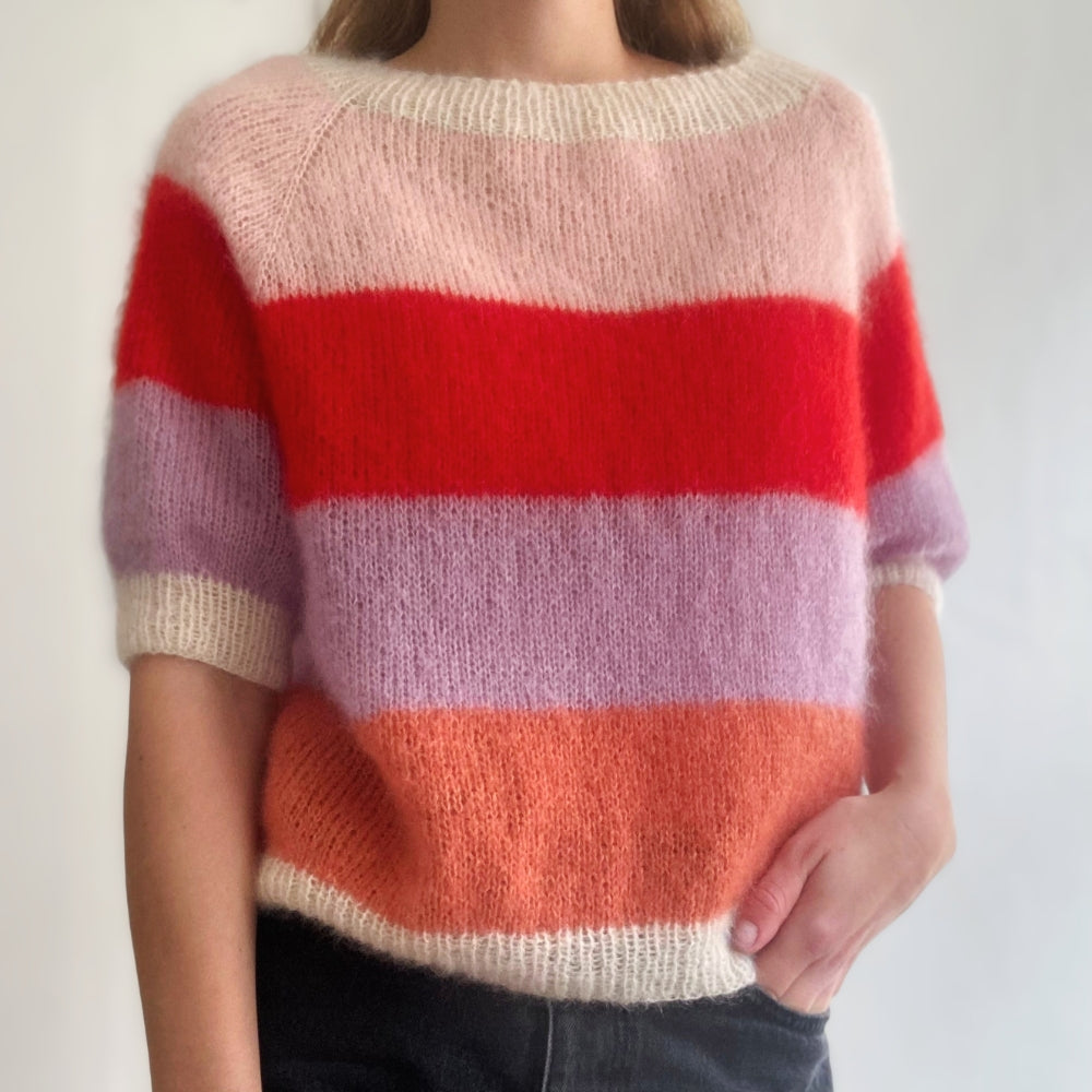 Strikkekit - Sorbet Bluse (Kort) fra Mille Fryd - Silk Mohair