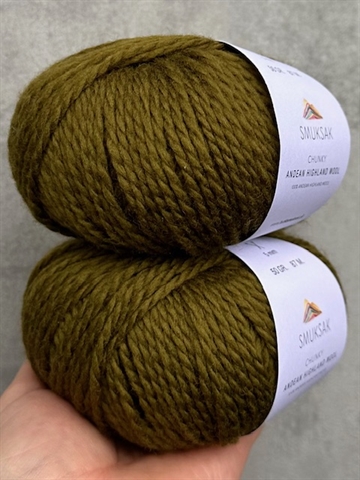 Chunky Andean Highland Wool - Green Olive - L509
