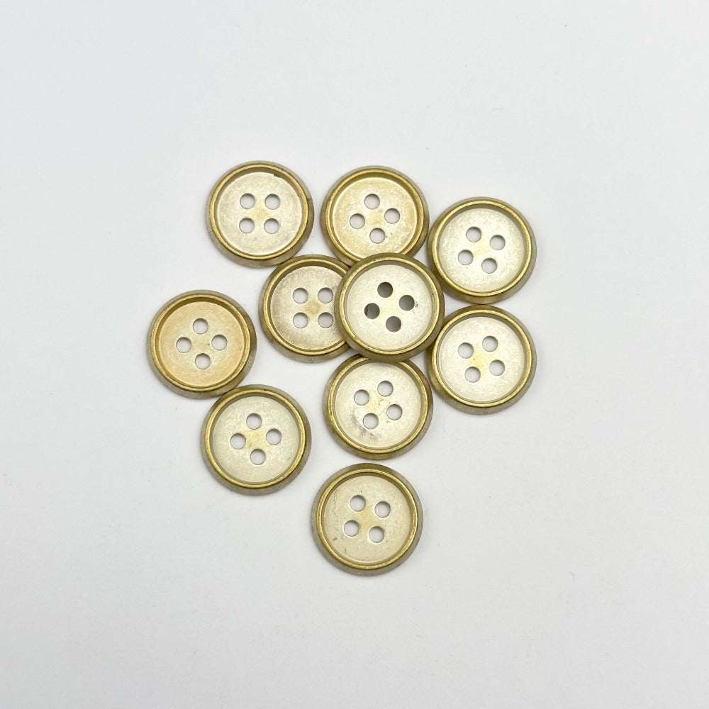 Knap - 4 huls knap - Metal/Guld - 18 mm