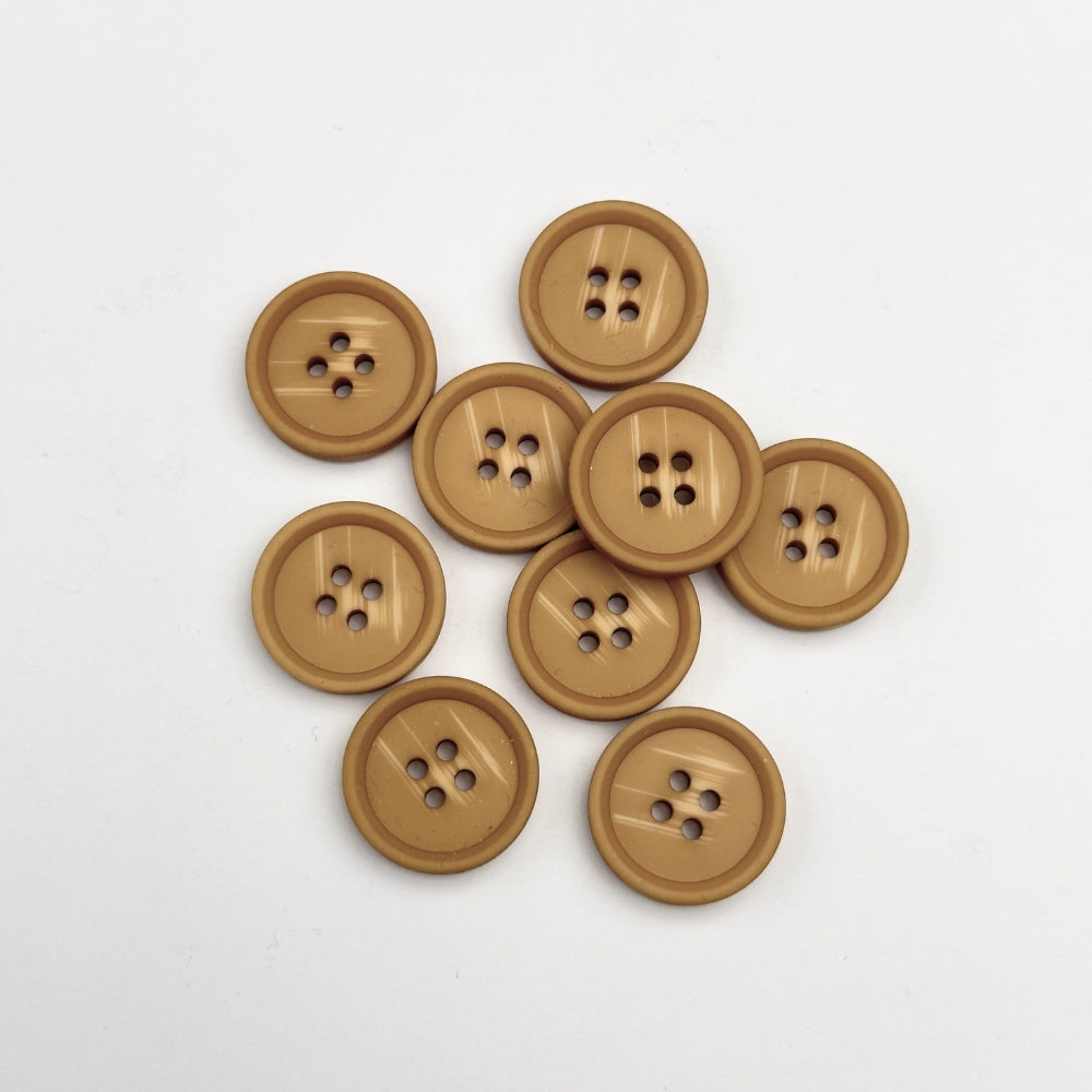 Knap - Plastik - Karamel - 21 mm