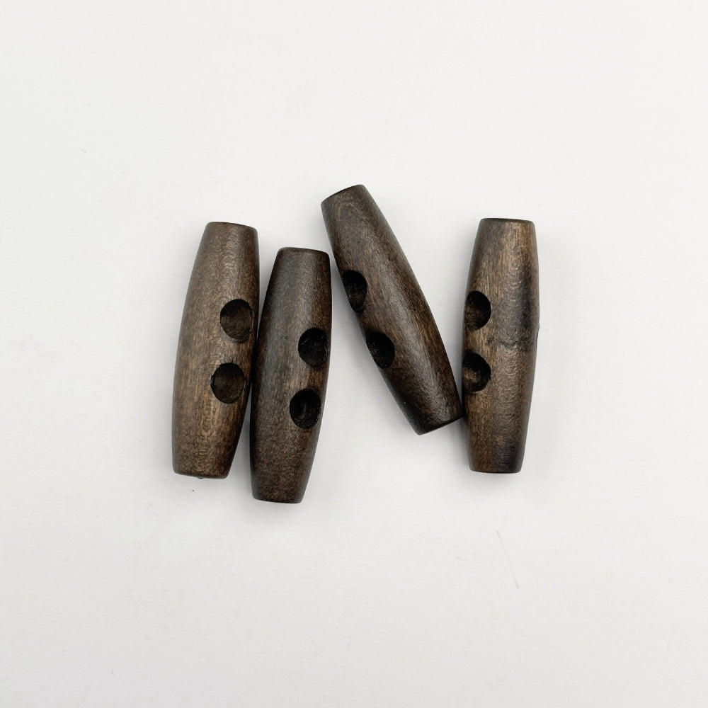 Duffelcoat Knap - Mørk Træ - 40 mm