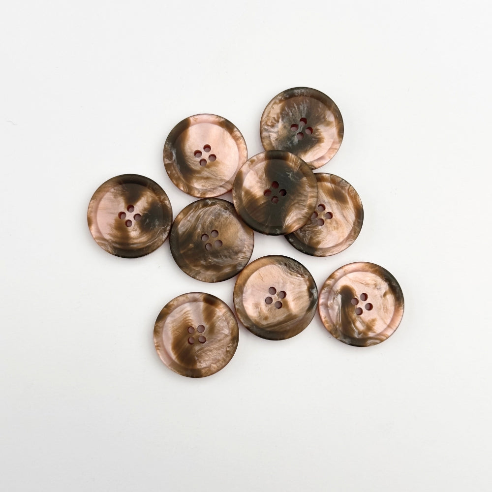 Knap - Imiteret Marmor - Grå/Rosa - 20 mm
