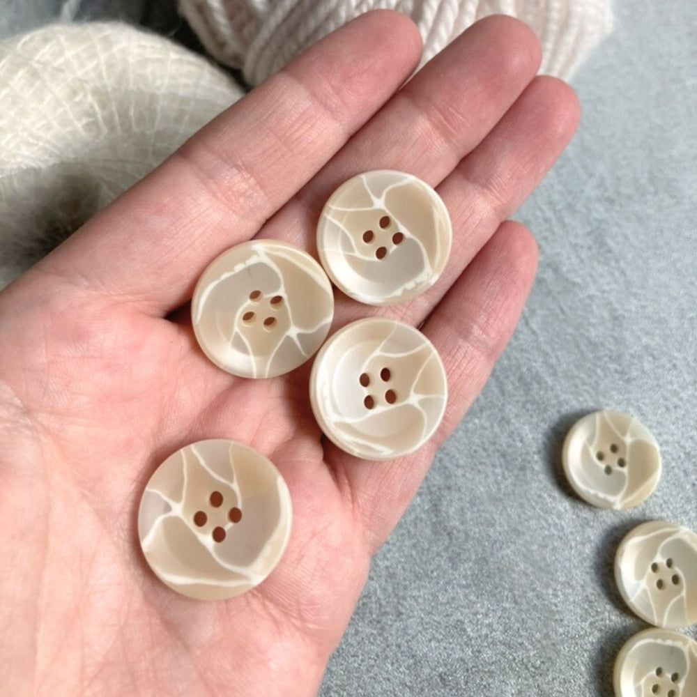 Knap - Mosaik - Creme - 23 mm