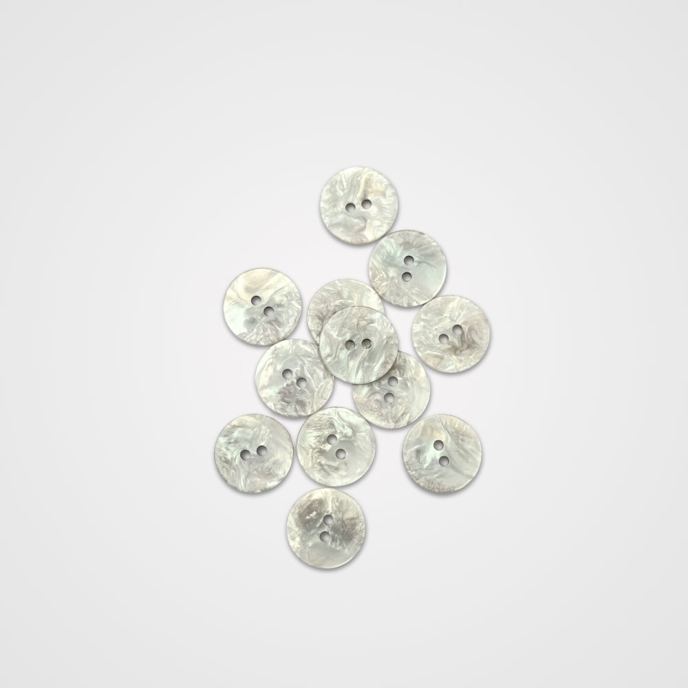 Knap - Imiteret Perlemor - Hvid - 11 mm