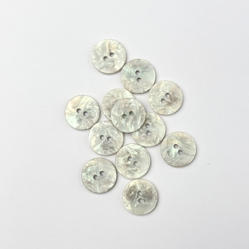 Knap - Imiteret Perlemor - Hvid - 18 mm