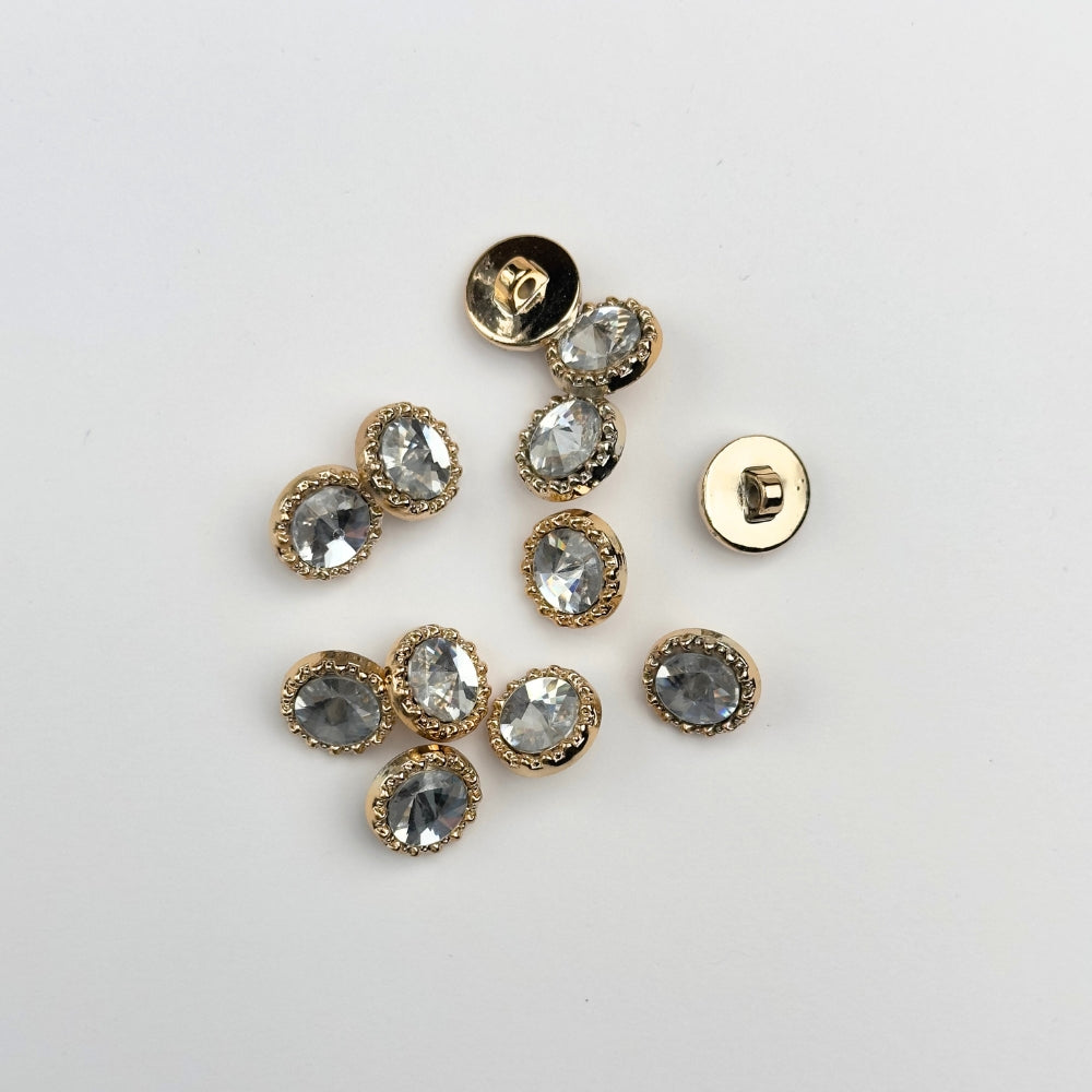 Knap med øje - Klar Krystal - 12,5 mm