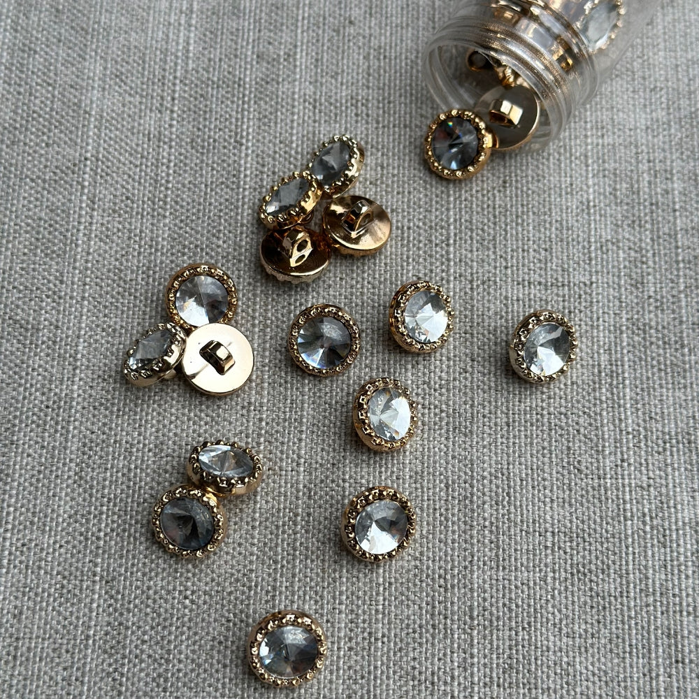 Knap med øje - Klar Krystal - 12,5 mm