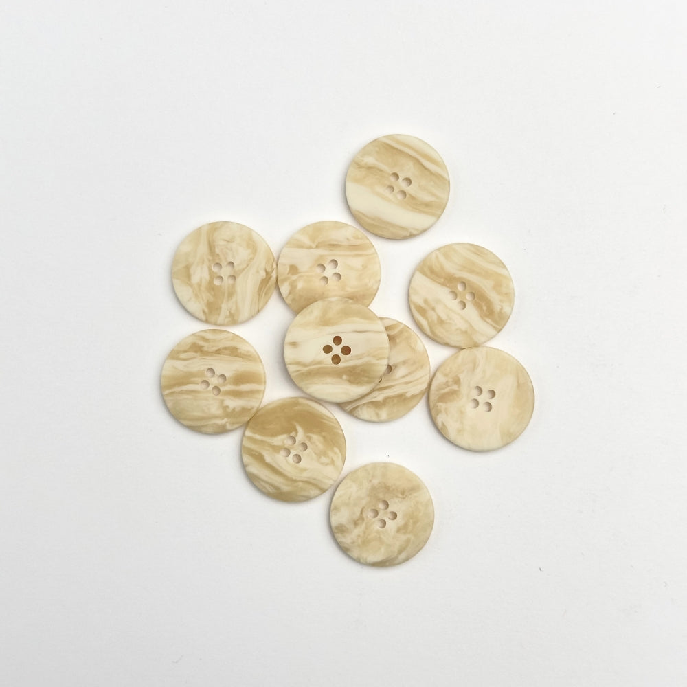 Knap - Meleret Beige - 18 mm