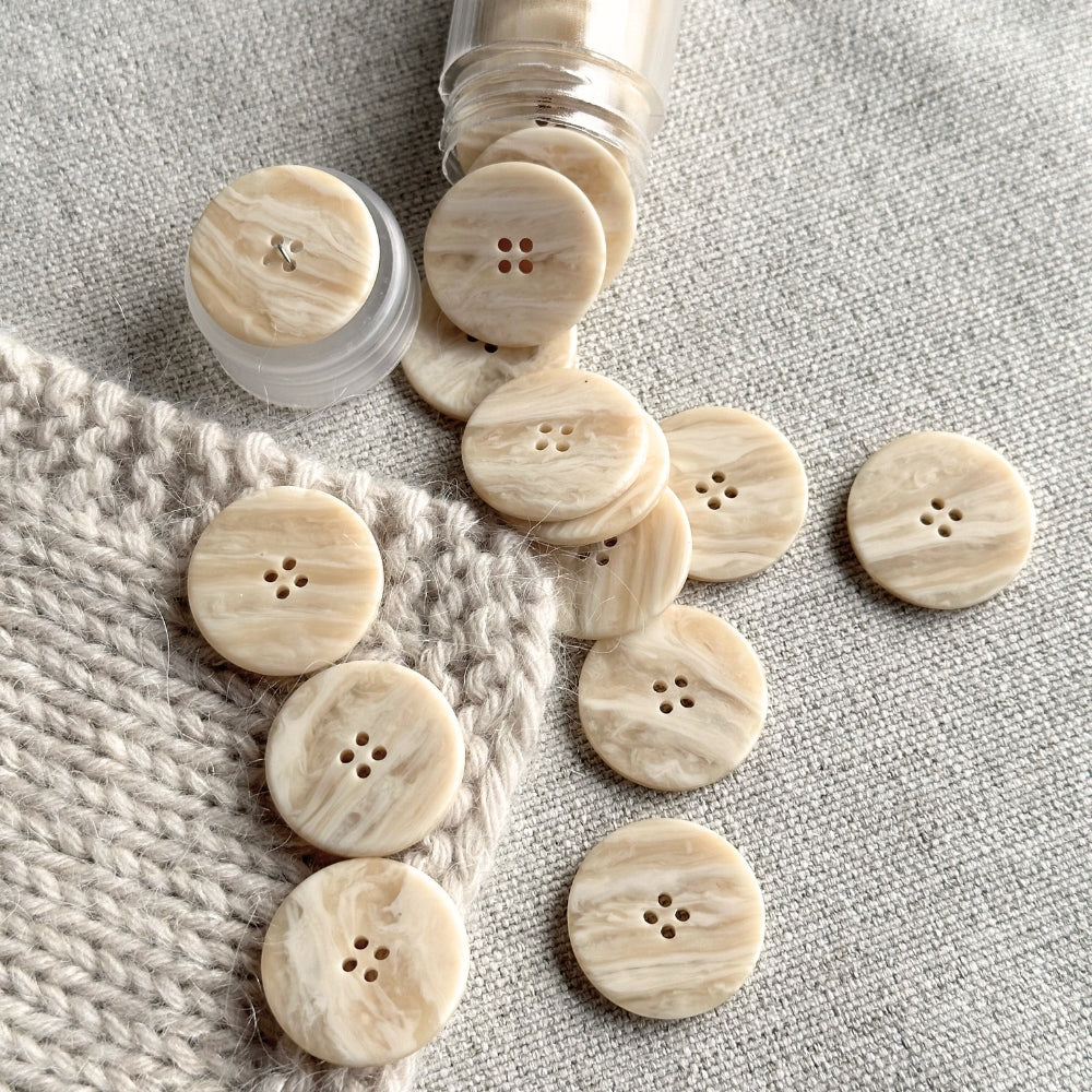 Knap - Meleret Beige - 23 mm