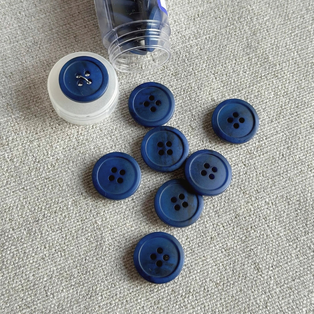 Knap - Meleret Blå - 15 mm