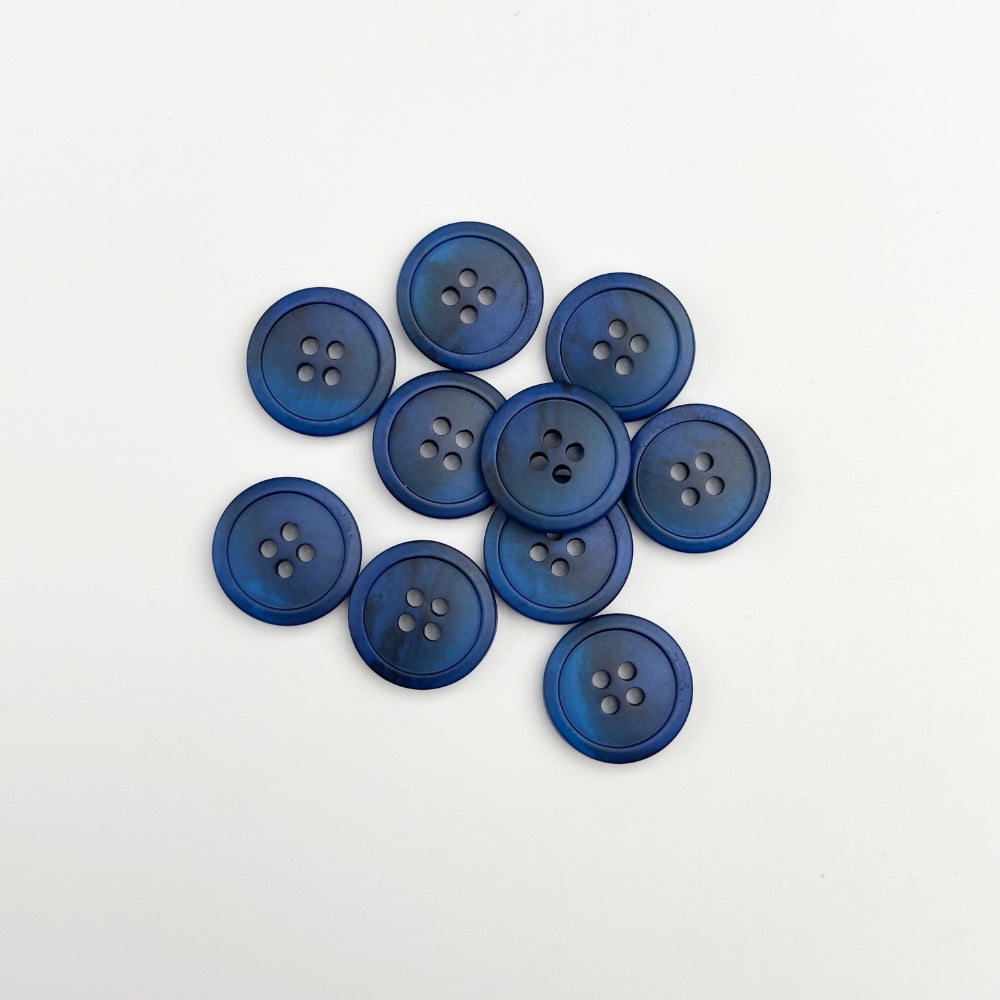 Knap - Meleret Blå - 18 mm