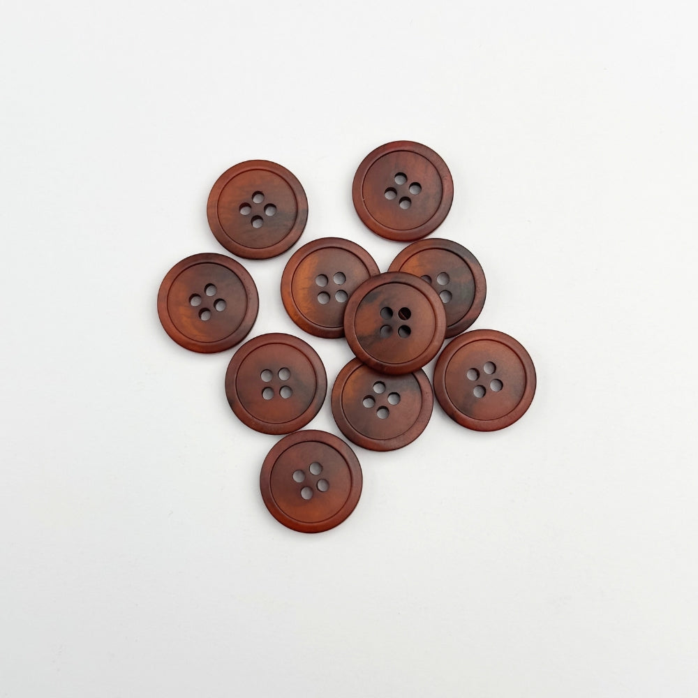 Knap - Meleret Nøddebrun - 18 mm