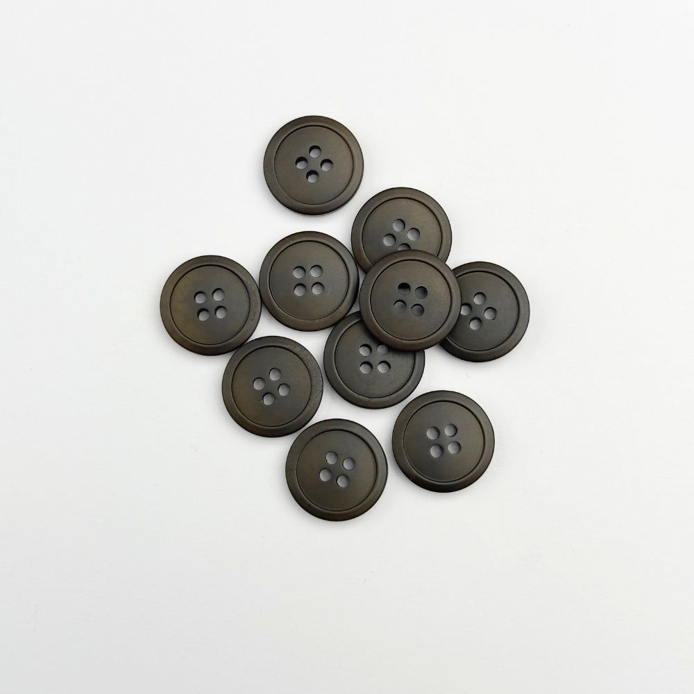 Knap - Meleret Oliven - 18 mm