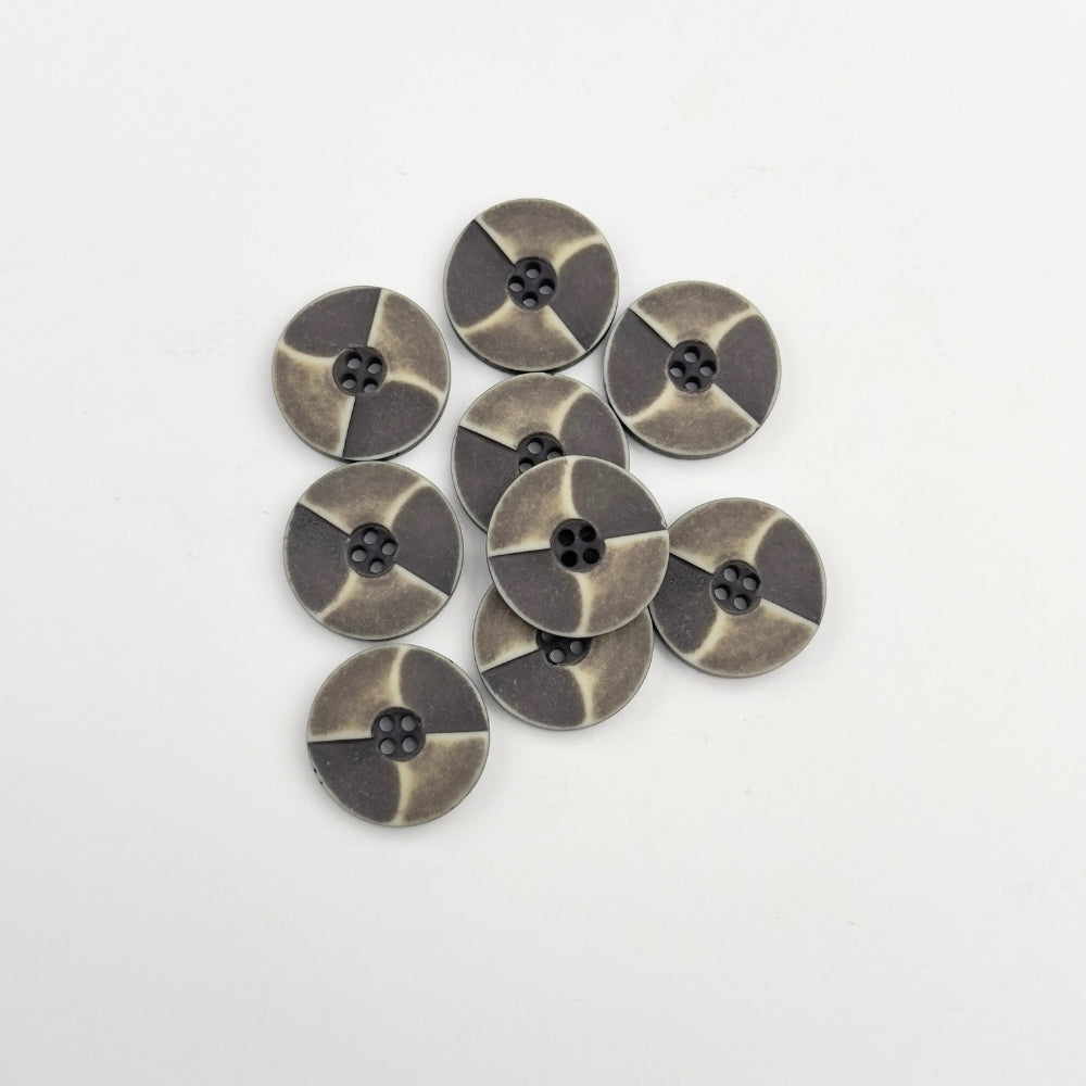 Knap - Tofarvet Sten - 20 mm