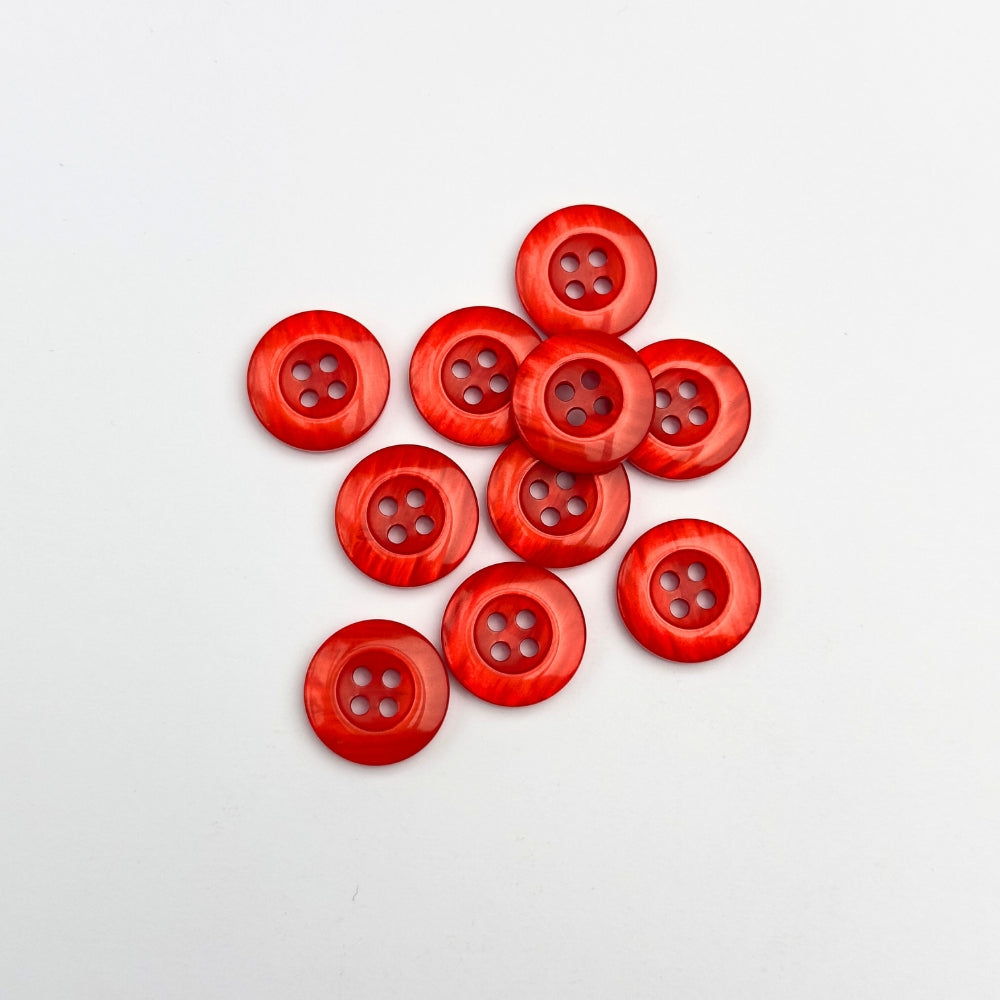 Knap - Shiny Poppy Rød - 18 mm