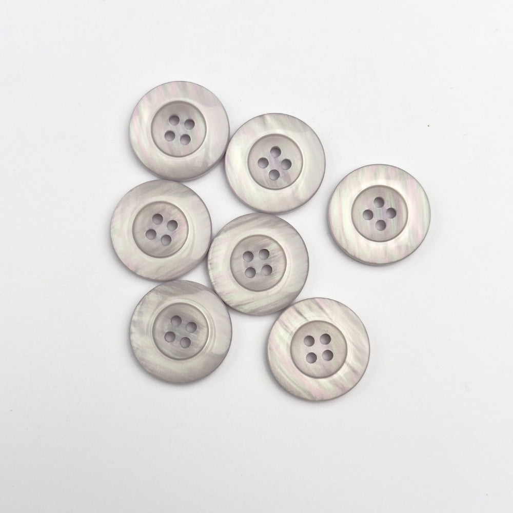 Knap - Shiny Sølvgrå - 23 mm