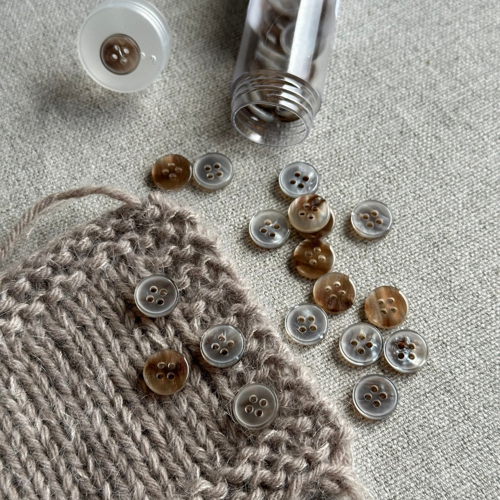 Knap - Pearl Look - Lys Beige - 11 mm