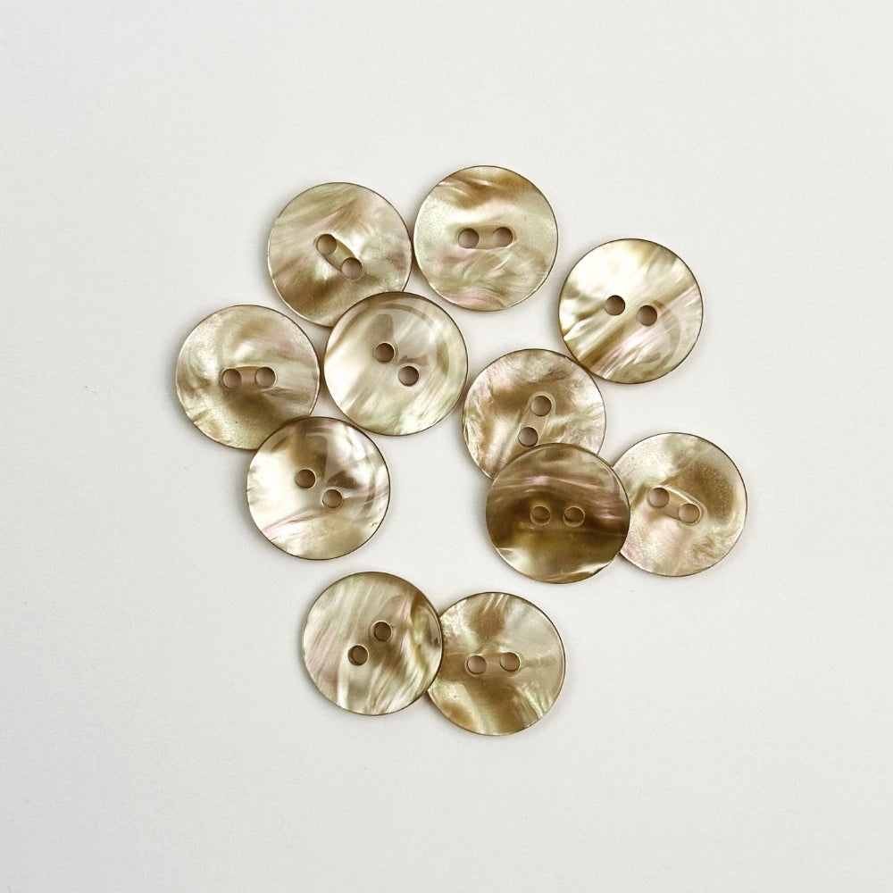 Knap - Perlemor Look - Lys Creme - 18 mm