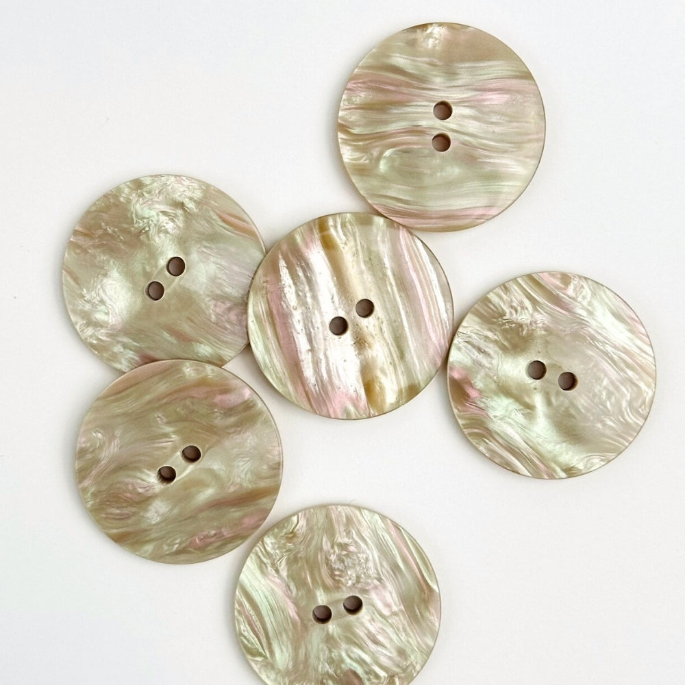 Knap - Perlemor Look - Lys Creme - 33,5 mm