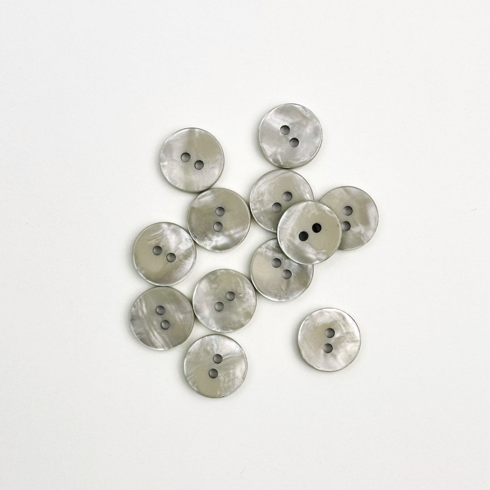 Knap - Perlemor Look - Cement - 15 mm