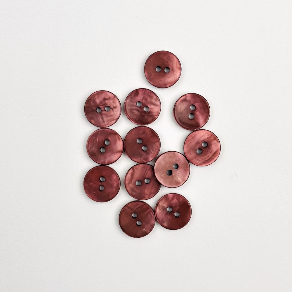Knap - Perlemor Look - Blomme - 15 mm