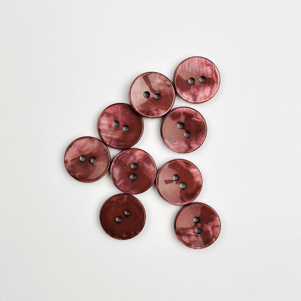 Knap - Perlemor Look - Blomme - 18 mm