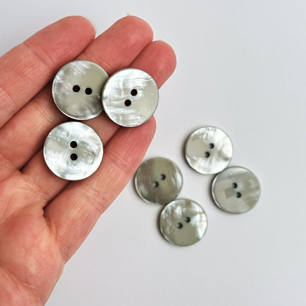 Knap - Perlemor Look - Cement - 21 mm