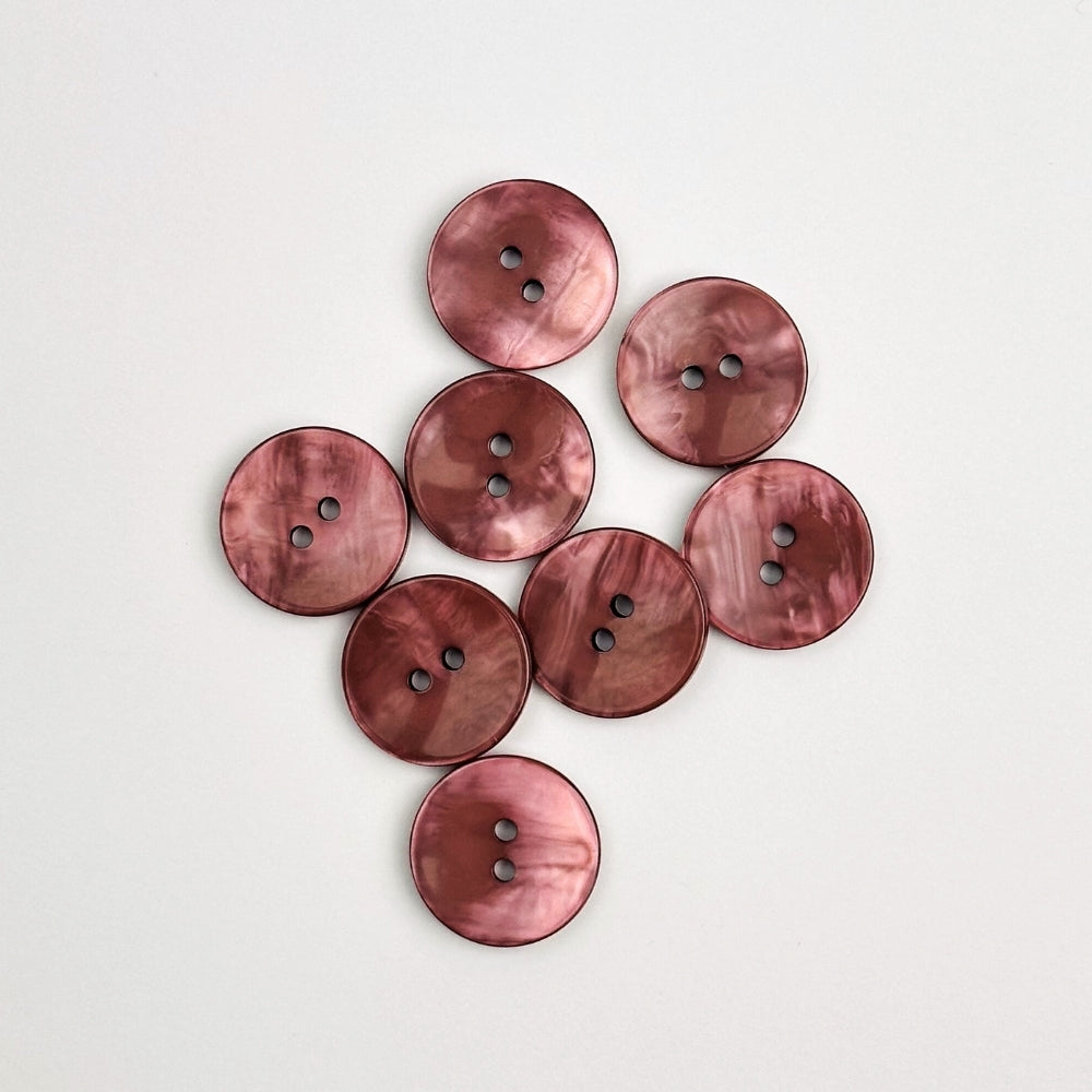 Knap - Perlemor Look - Blomme - 21 mm