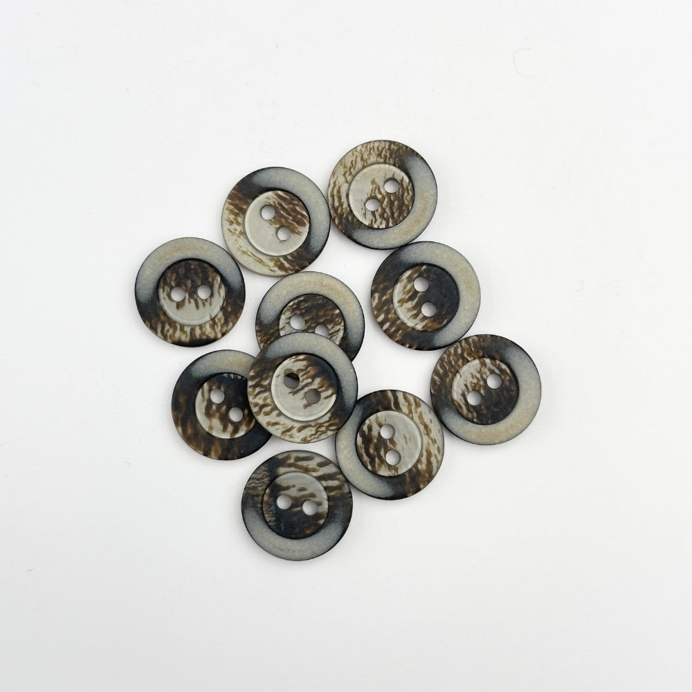 Knap - Cream - Marmoreret effekt - 18 mm