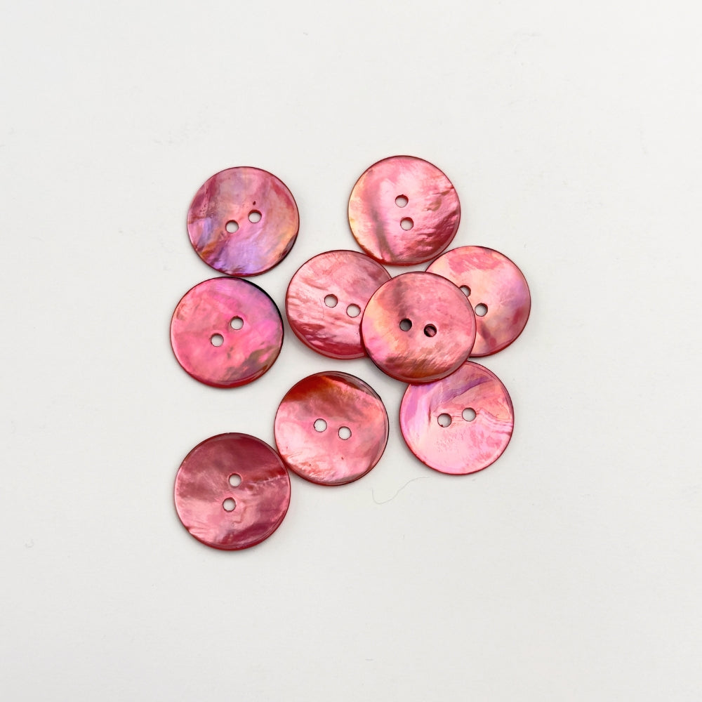 Knap - Ægte Perlemor - Pink - 20 mm