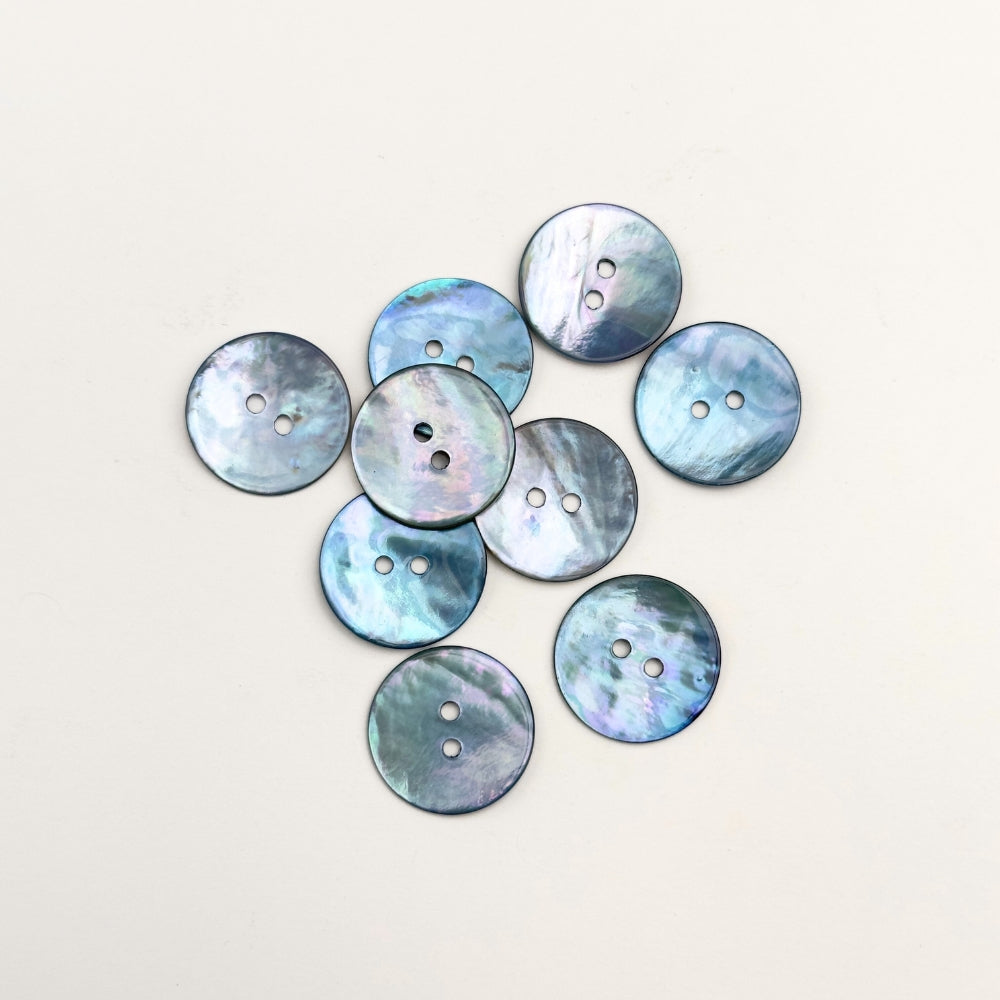 Knap - Ægte Perlemor - Azul - 20 mm