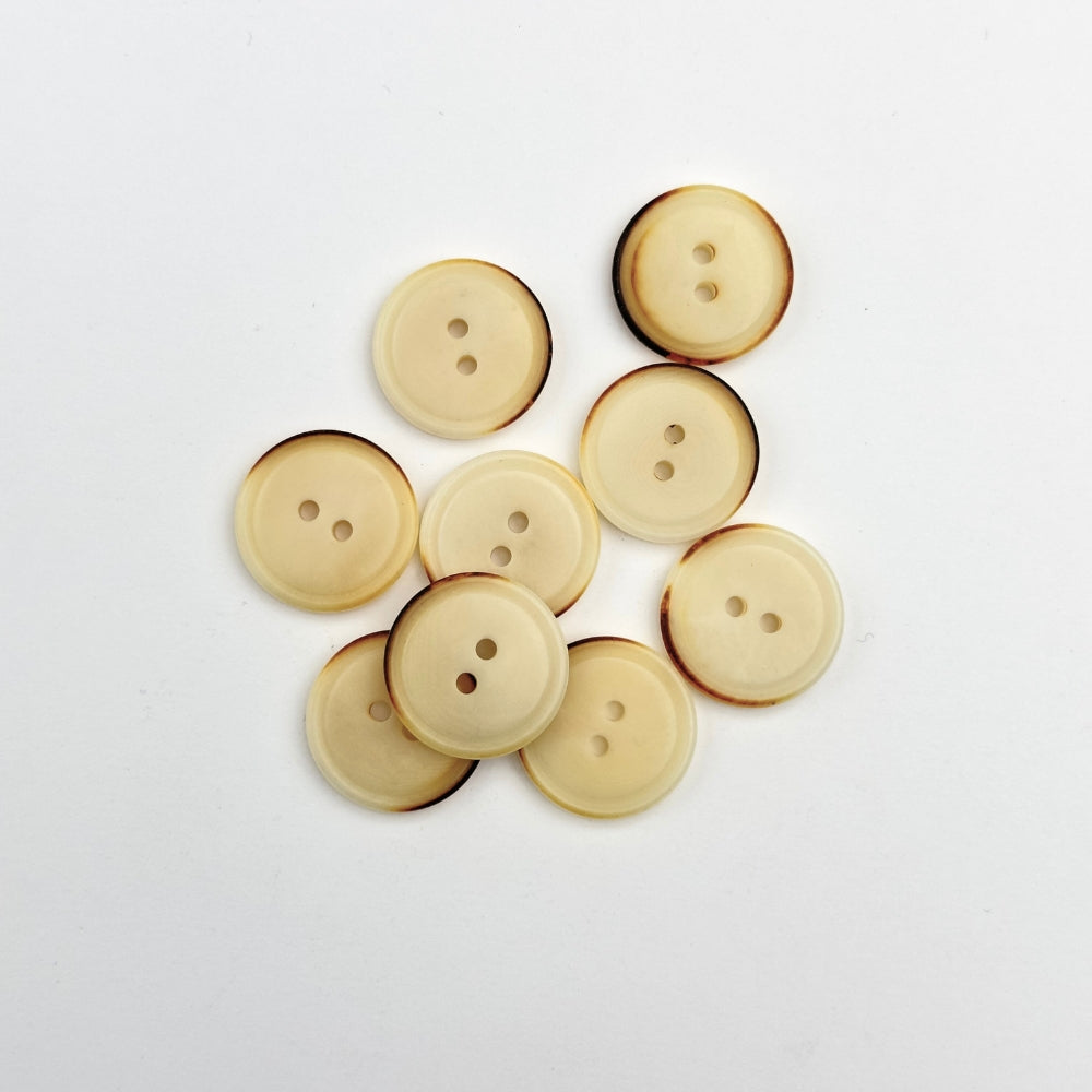 Knap - 2-huls - Bone - 20 mm