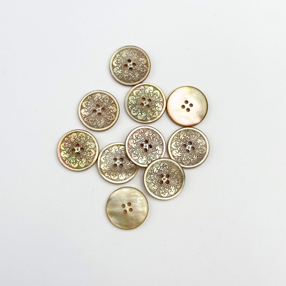 Knap - Perlemor - Mørk Pearl - 18 mm