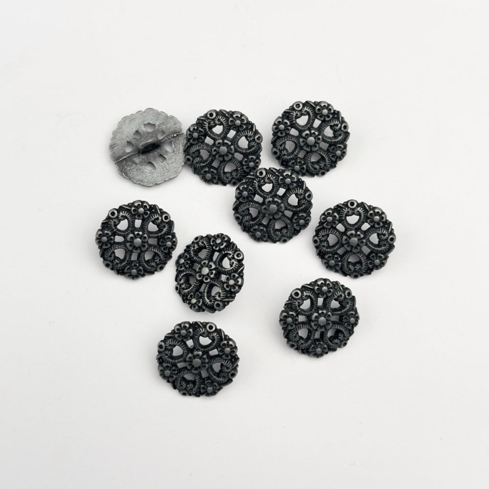 Knap - Metal - Sort - 20 mm