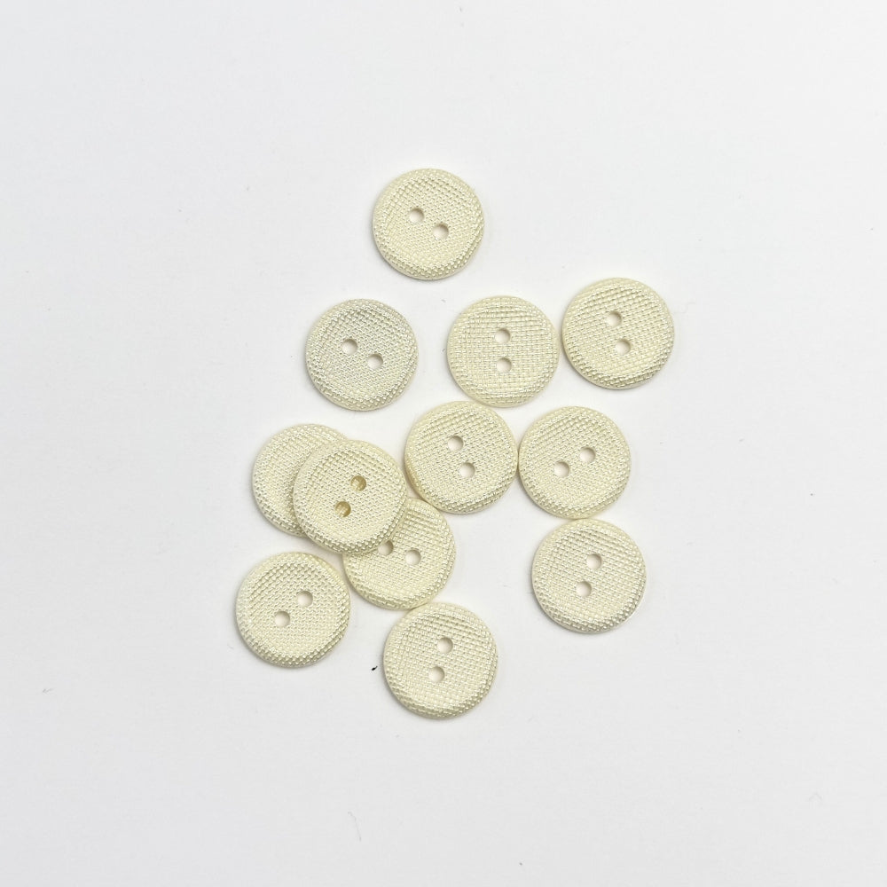 Knap - Plastik - Hvid Pearl - 15 mm