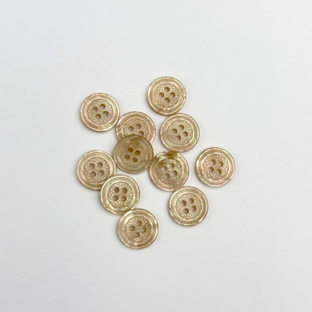 Knap - Plastik - Pearl - 15 mm