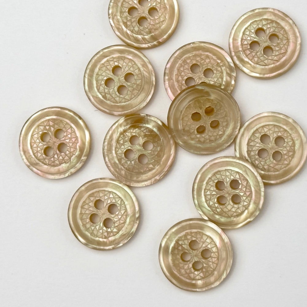Knap - Plastik - Pearl - 15 mm