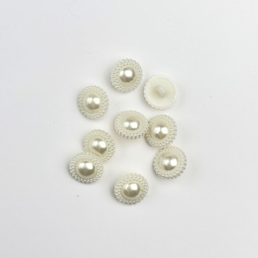 Knap - Plastik - Perlemor Cream - 15mm