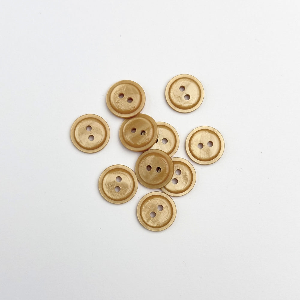 Knap - Imiteret Perlemor - Golden Sand - 15 mm