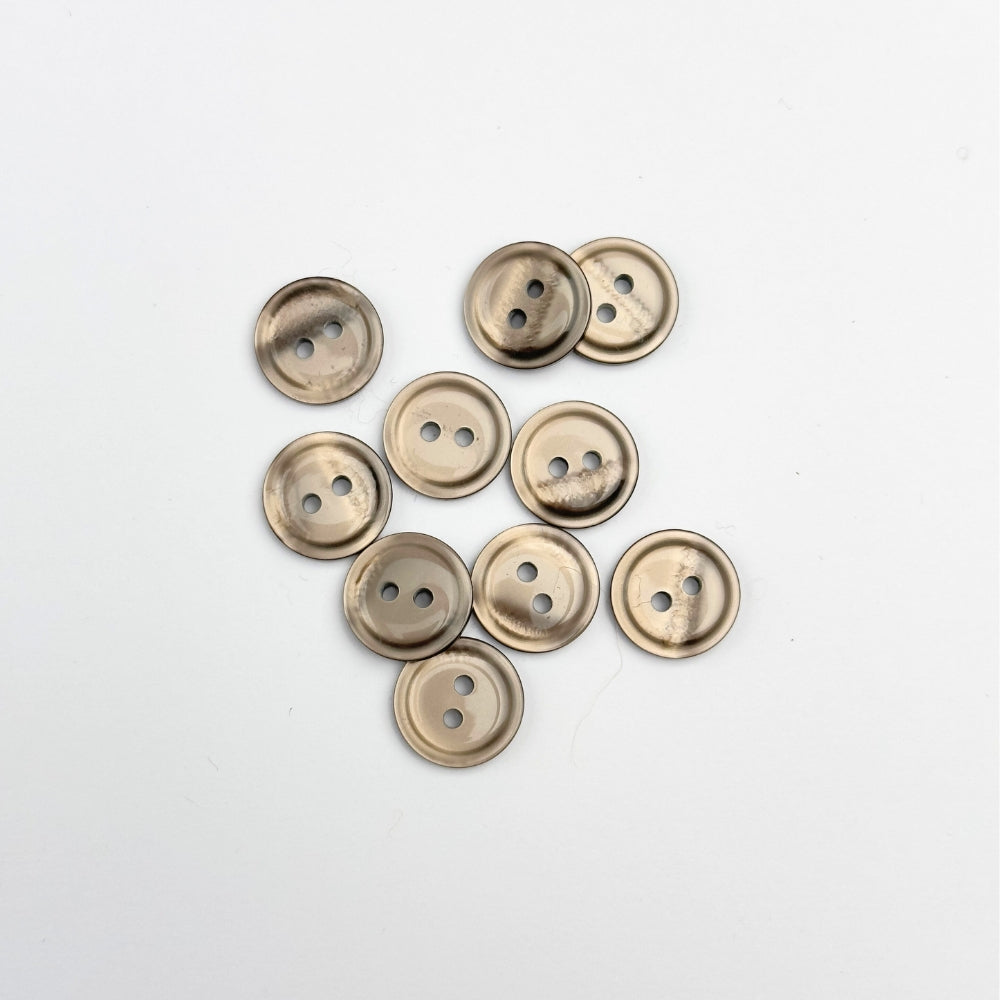 Knap - Imiteret Perlemor - Brun - 15 mm